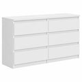 Settimino Bianco 6 Cassetti per Camera e Soggiorno, 140x80x40 cm, Design Moderno