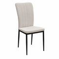 Set di 6 Sedie Frida PAZZO DESIGN in Beige con Gambe in Metallo Nero per Cucina e Soggiorno