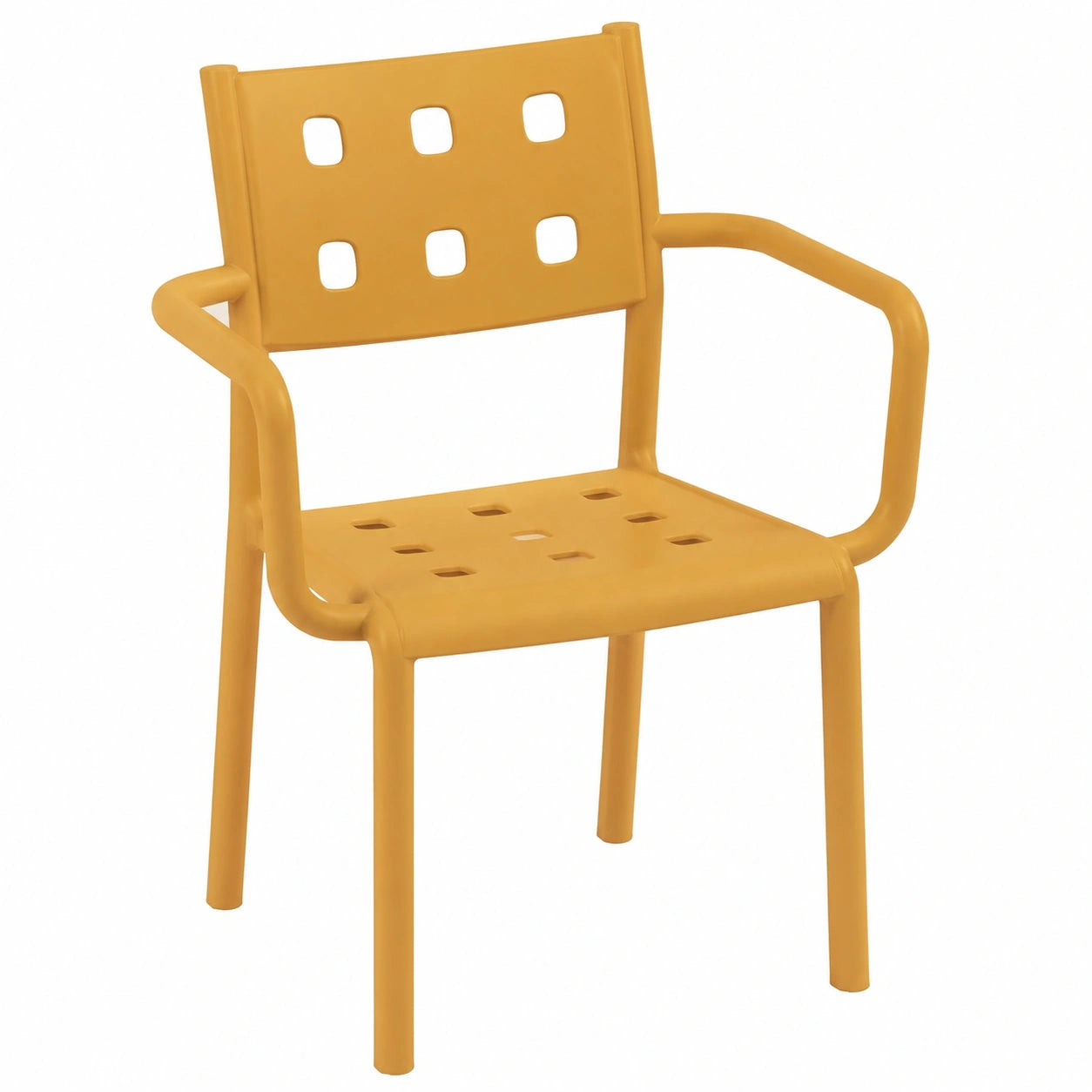 Set di 4 Poltrone Sibari in Polipropilene Ambra, Design Moderno e Resistente