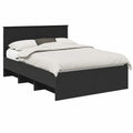 Letto Moderno in Legno Multistrato Nero 140x200 cm Minimalista e Resistente