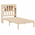 Letto Singolo in Legno Massello di Pino con Libreria 90x190 cm