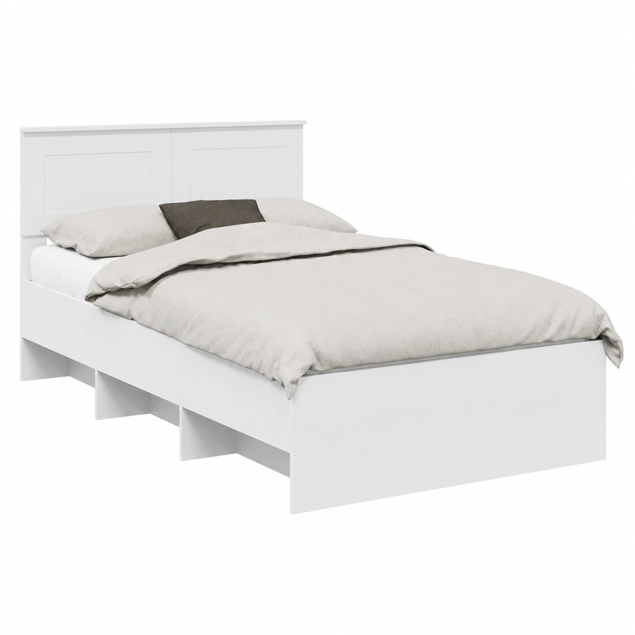 Letto Moderno in Legno Multistrato Bianco 120x123 cm, Design Minimalista per Ospiti