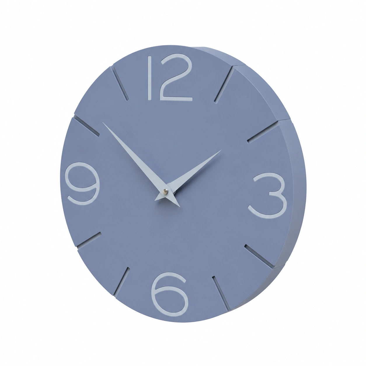 Orologio da Parete Moderno CalleaDesign – Silenzioso e Artigianale, 30 cm, Colore Carta da Zucchero e Azzurro Polvere