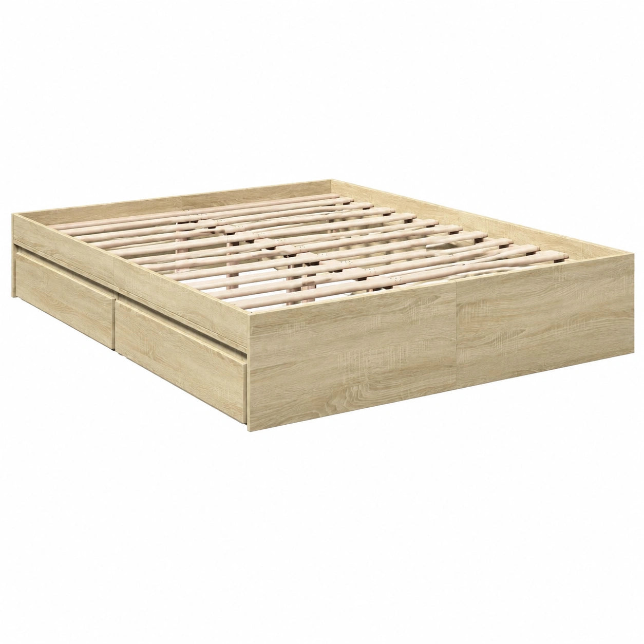 Struttura Letto con Cassetti in Rovere Sonoma 160x200 cm in Legno Multistrato