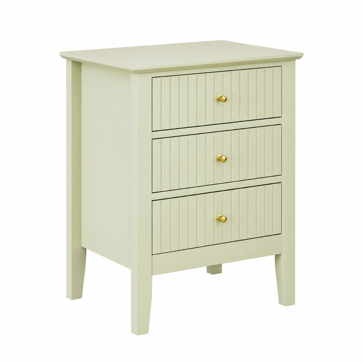Comodino HEYZOEY a 3 Cassetti in Colore Pistacchio per Camera da Letto e Soggiorno, 48x35x61 cm