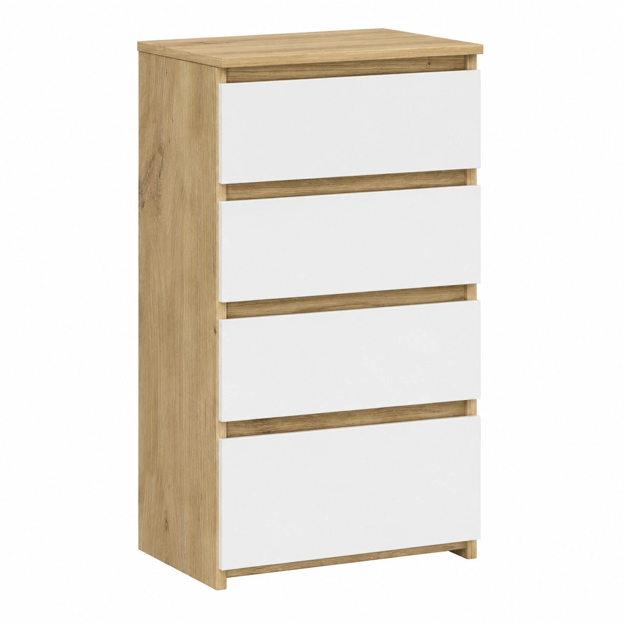 Cassettiera Moderna 5 Cassetti in Rovere e Bianco per Casa