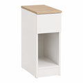 Set di 2 Comodini Salvaspazio con Cassetto, Bianco, 20x35x60 cm