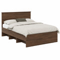 Letto Matrimoniale in Rovere Moderno 120x123 cm, Design Minimalista e Robusto