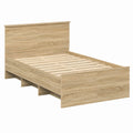 Letto in Legno Moderno Rovere Sonoma 120x123 cm per Camera da Letto