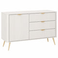 Credenza Moderna con Ripiani Interni e Dettagli Dorati 138x81