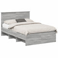 Letto Matrimoniale con Testiera Grigio Sonoma 137x203 cm in Legno Moderno e Resistente