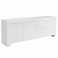 Credenza Moderna Bianca Lucida a 4 Ante con Ripiani per Salotto