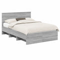 Letto Matrimoniale in Legno Grigio Sonoma 140x200 cm con Testiera