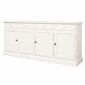 Credenza Classica in Legno Massello con Ante e Cassetti, 205x42x86 cm