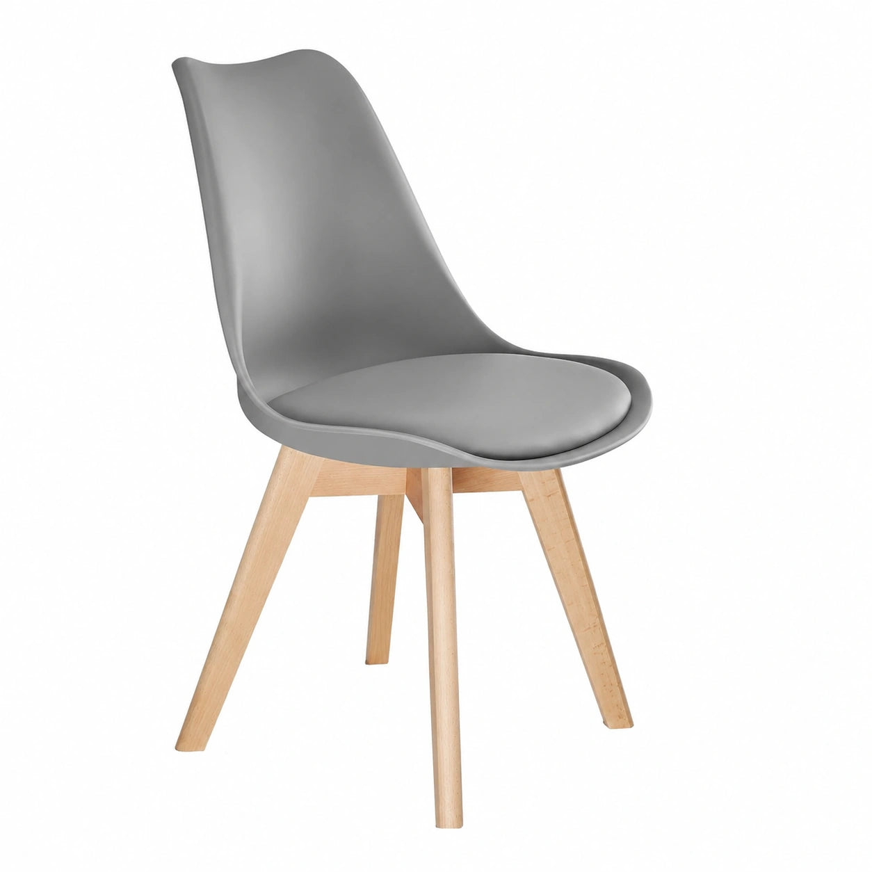 Set di 4 Sedie Eleganti per Sala da Pranzo e Cucina, Imbottite e Facili da Pulire - Grigio