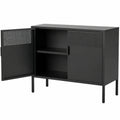 Armadio in Acciaio Nero con Ripiani Regolabili e Chiusura Magnetica, Perfetto per Ufficio e Casa, 40x100x64 cm