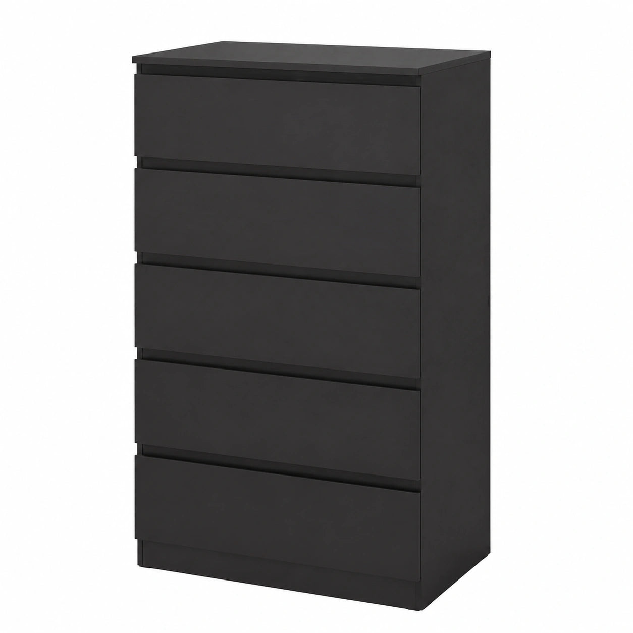 Cassettiera Moderna Nera a 5 Cassetti, Mobile Versatile per Casa, 60x40x121 cm