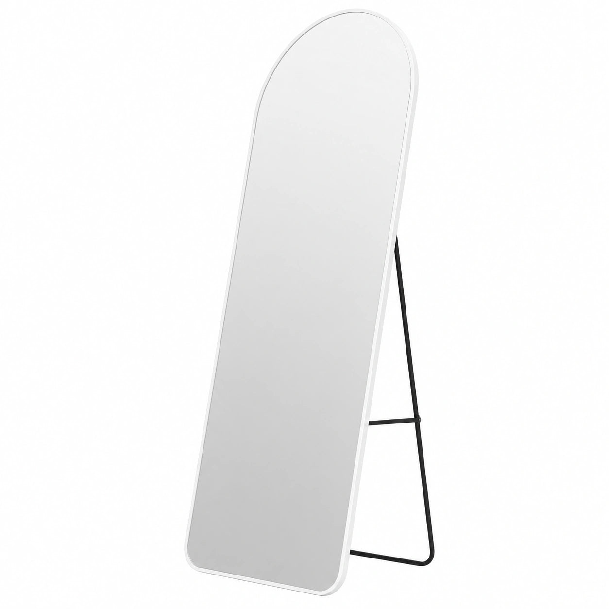EMKE Specchio da Terra ad Arco Bianco 160x60 cm, Specchio a Figura Intera da Appoggio o Fissaggio, Perfetto per Camera, Salotto o Ingresso